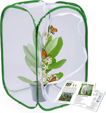 23.6" Large Butterfly Habitat Insect Cage Caterpillars Enclosure Pop-Up Clear Vi