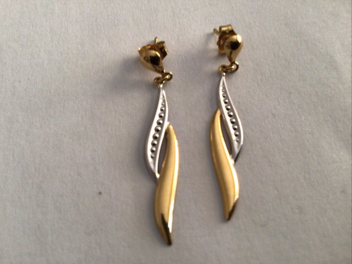 Drop Earrings H Samuel Gold Earrings 9ct Gold And Sterling Silver