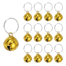 12 PCS Dog Bell, Cat Bell Dog Collar Small Pet Bells Keychain, Gold