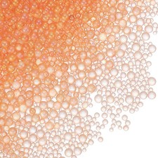 200g 1-3mm Glass Bubble Beads Iridescent No Hole Water Droplet Ball Light Orange
