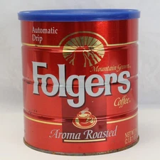 Folgers Can Tin For For all Coffee Maker 39 Oz Holy Grail Aroma Roast Movie Prop