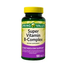 Spring Valley Super B-Complex Tablets, 100 Count