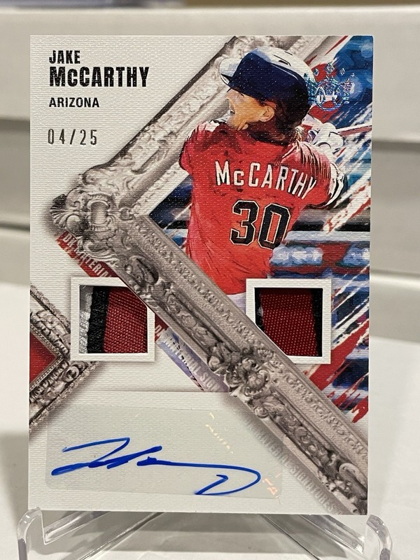 2022 Panini Diamond Kings Jake McCarthy Rookie DK Materials Dual Patch Auto 4/25
