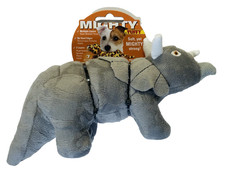 Mighty By Tuffy Durable Plush Dog Fetch Chew Toy - Dino Triceratops Jr Brand New Mighty By Tuffy Durable Plush Dog Fetch Chew Toy - Dino Triceratops Jr Brand New
