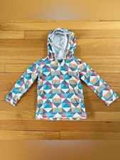 Tea Collection Teal Orange Colorful Geometric Cotton Hoodie Long Sleeve 3T
