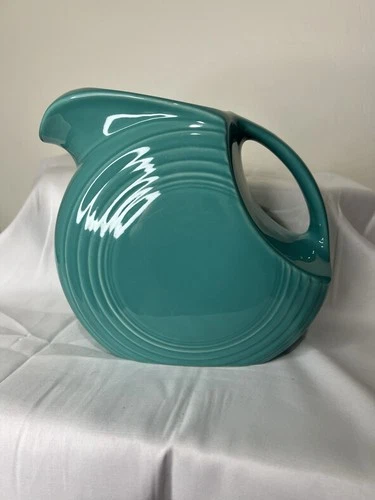 Fiesta Disk Pitcher Homer Laughlin Vintage Turquoise Large