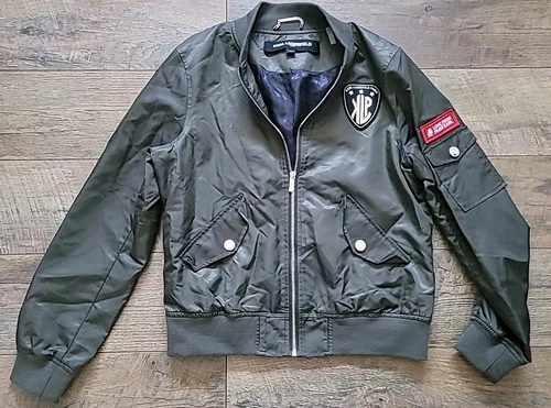 KARL LAGERFELD PARIS Ladies Green Bomber Jacket Size Small HTF