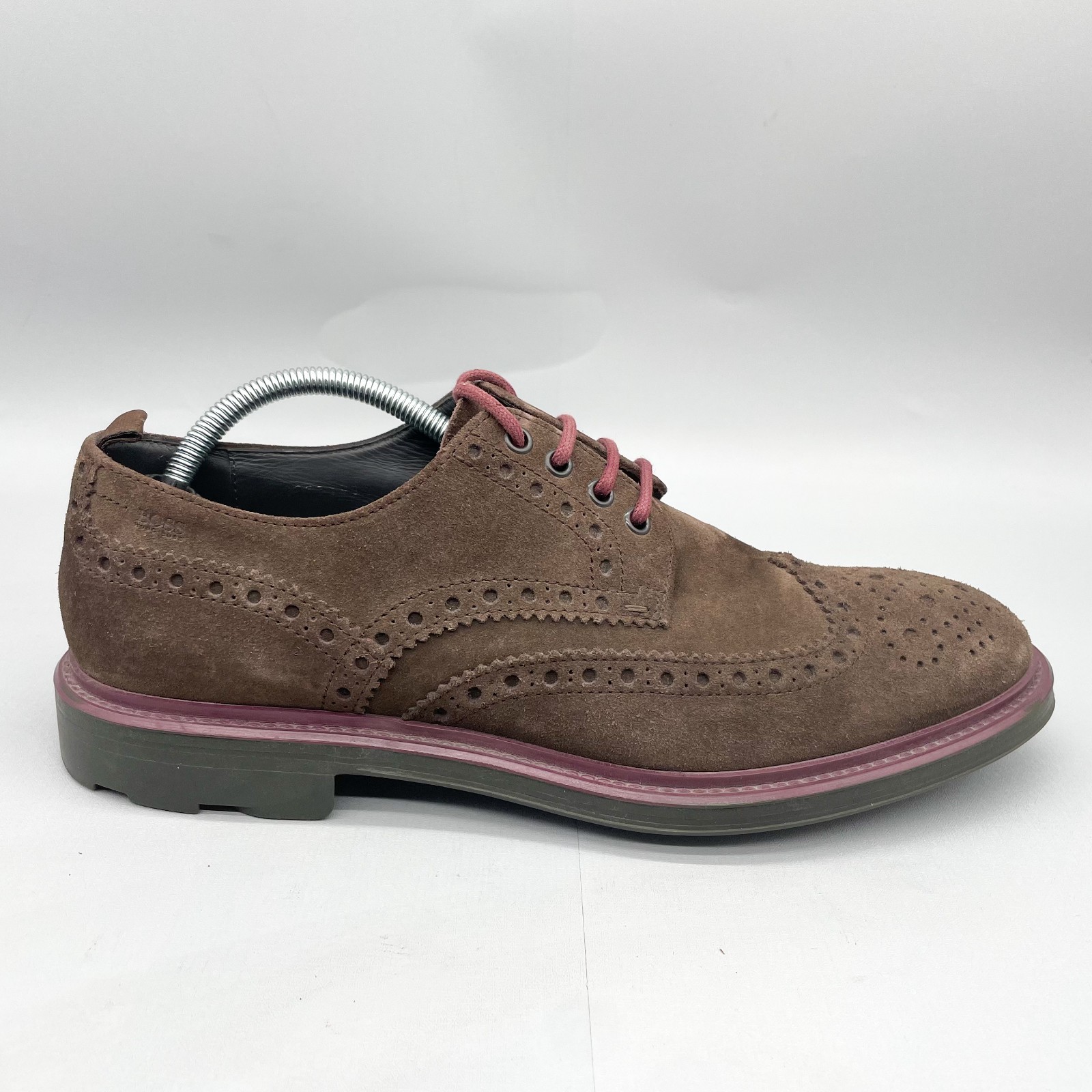 SAOLA Scarpe eleganti Oxford Hugo Boss da uomo 43 10 Bokio derby a coda di rondine in camoscio marrone stringate