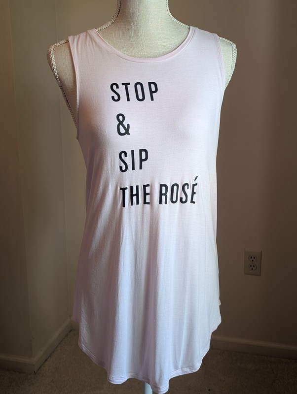 Blush Pink Old Navy Women's M Flowy Tunic Top Pink Sip The Rose Tank