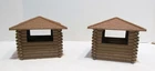 MARX 1950's FORT APACHE PLAYSET HARD PLASTIC 6-PIECE BLOCKHOUSE PAIR VINTAGE