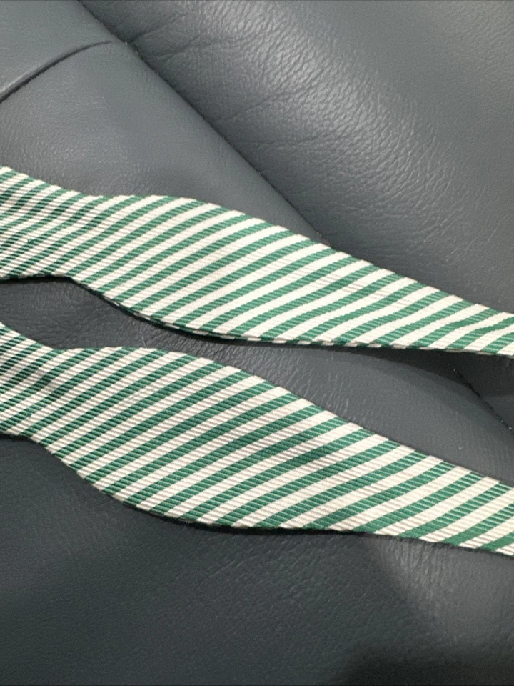 Pajarita Lands End. Seda, verde y blanco Foto 3 de 4