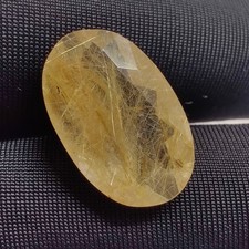 Natural Golden Inclusion Rutilated Quartz Cut Oval Rutile for Jewelry 6.6 Cts