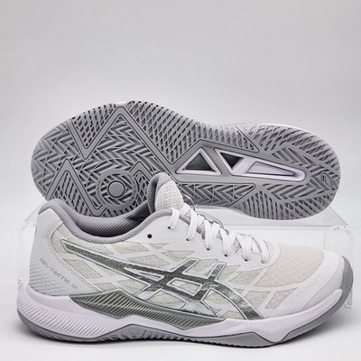 Womens Size 8 Asics Gel- Tactic  White Silver Shoe Sneaker 1072A092 NEW