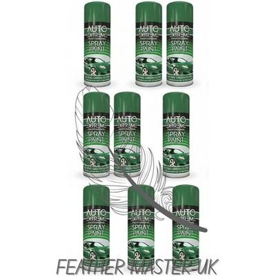 9x 400ml Glanz Racing Green Aerosol Sprühlack für Heimwerker, Auto, Holz & Metall