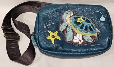 Chala Turtle & Starfish Ocean Beach Mini Pack / Crossbody Bag, Turquoise, New