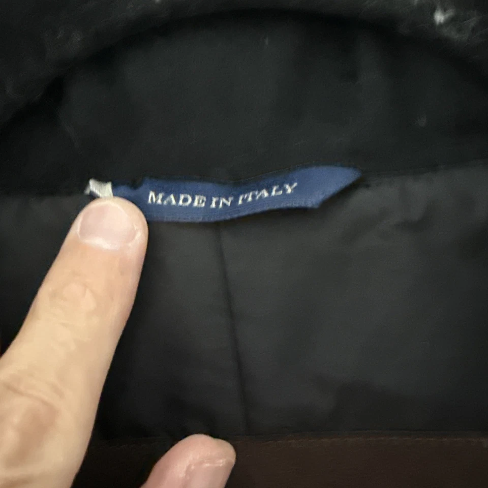 Brand New Men’s 100% Cashmere Black With Brown Trim Neiman Marcus Coat - Image 3 of 4