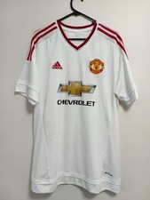 Manchester United Away White Shirt 2015 / 16 Official Adidas Large Excellent