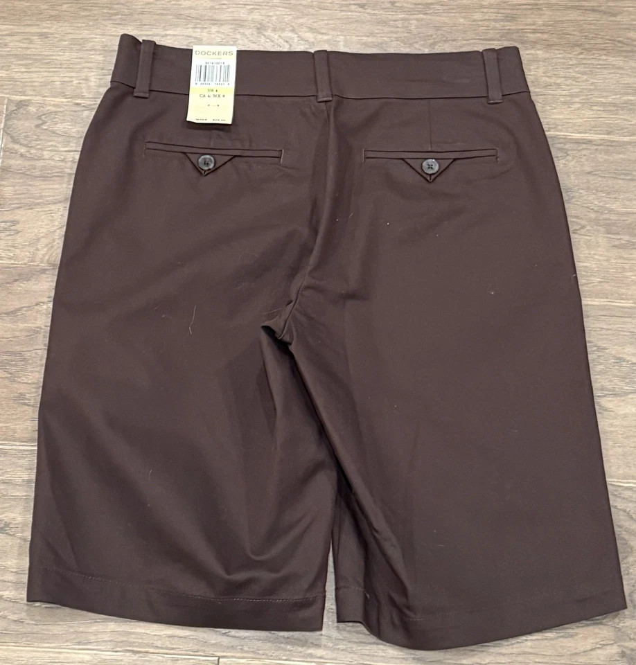 Bermudas para mujer talla 4 Dockers marrón nuevas con etiquetas Foto 2 de 4