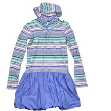 Tea Collection Purple Striped Hooded Dress