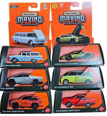 Matchbox Moving Parts 1/64 Case 6 Autos Set - Cybertruck,  Buzz, Huracan ...