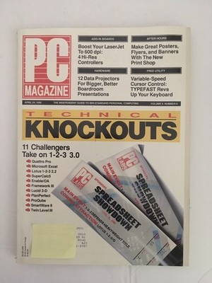 PC Magazine APR 24, 1990 Vol. 9 No. 8 Back Issue COMPUTER Magazine Tech Knockout