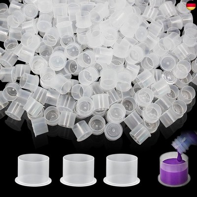 Tattoo Farbkappen Cups - Emalla 1000 Stück Tattoo Ink Cups mit Base Einweg 