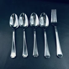 Wallace Tatum Glossy SOUP Spoons Dinner Fork Stainless Silverware Flatware