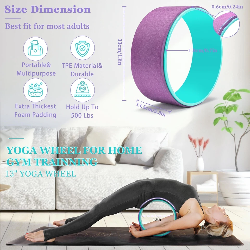 Yoga Wheel for Stretching Massage Physical Exercise Pain Relief New - Image 2 of 4