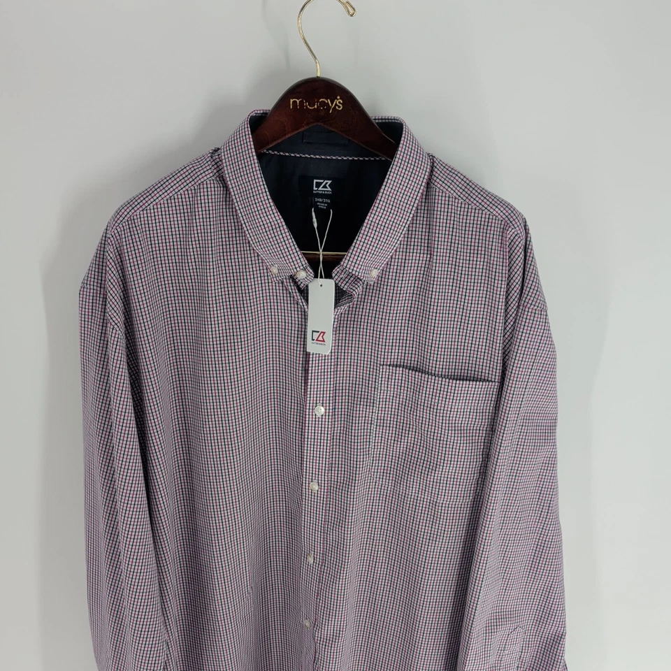 NWT Cutter & Buck Gingham Check Classic Button-Down Shirt Multicolor Size 3XB - Image 3 of 4