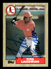 Tito Landrum St. Louis Cardinals 1987 Topps Auto On-Card #288 SIGNED w/COA