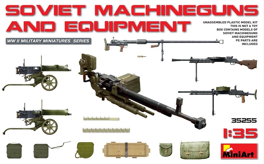 Miniart 35255 - 1/35 WWII Soviet Machine Guns And Equipment - New