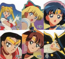 Sailor Moon 1 Die Cut Chase Card Set 6 Cards DC1 thru DC6 Dart Flipcards 1997