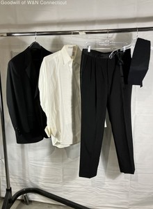 Men's 5-Piece Black Tuxedo Suit Set Jacket Pants Cummerbund Bow Tie 32R 32x26