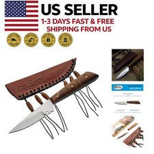 Traditional Style Skinning Knife with Leather Sheath - Rustic Outdoor Companion