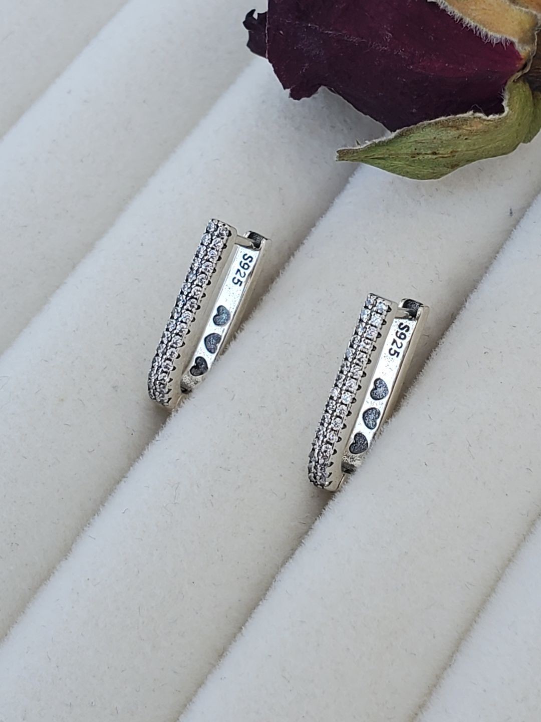 Boucles d'oreilles anneaux U en argent 925 sterling pour femme