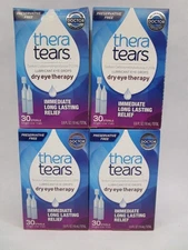 4 PK- TheraTears Dry Eye Therapy Lubricant Drops Vials Sterile 30 Ct 12/2026