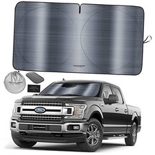 1-Piece Windshield Sun Shade - Foldable X-LARGE 66 x 36 inches Metallic Gray