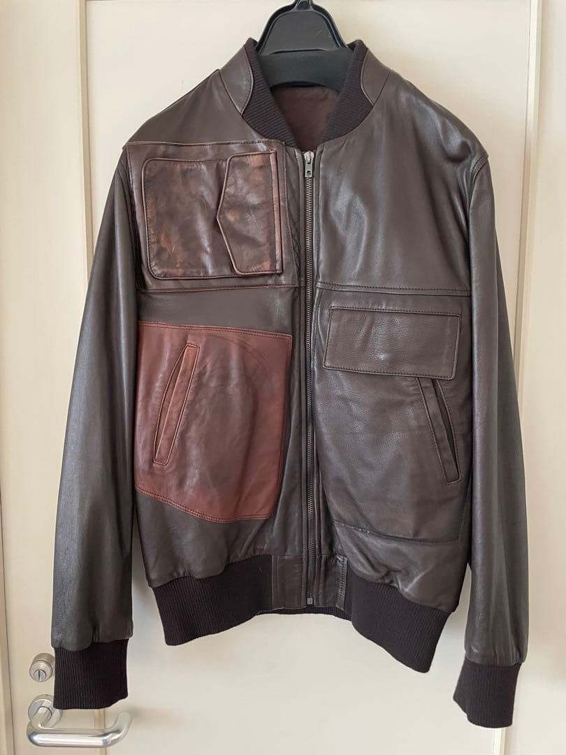 Maison Margiela 13AW Patchwork Leather Blouson Jacket Size 46