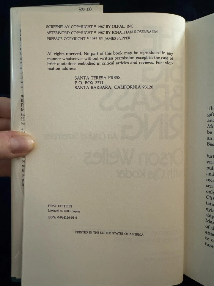 The Big Brass Ring by Orson Welles - 1st EDITION! Only 1000 Copies HC/DJ - Image 4 of 4