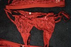 RSLove red 5 piece set lace xxl bra, panties and garters nwt — photo 6