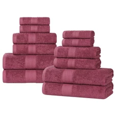 Eco-Friendly Cotton 12-Piece Towel Set for Home, Dorm, Apartment Essentials, ...