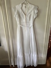 Vintage 70 s 24 KARAT, ILGWU Union Made White Lace Gown/Bridal Size 9/10 USA