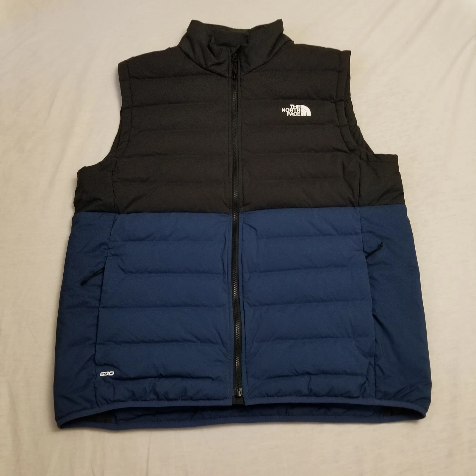 The North Face Vest Mens XL Black Blue 600 Down Fill Stretch Puffer Packable