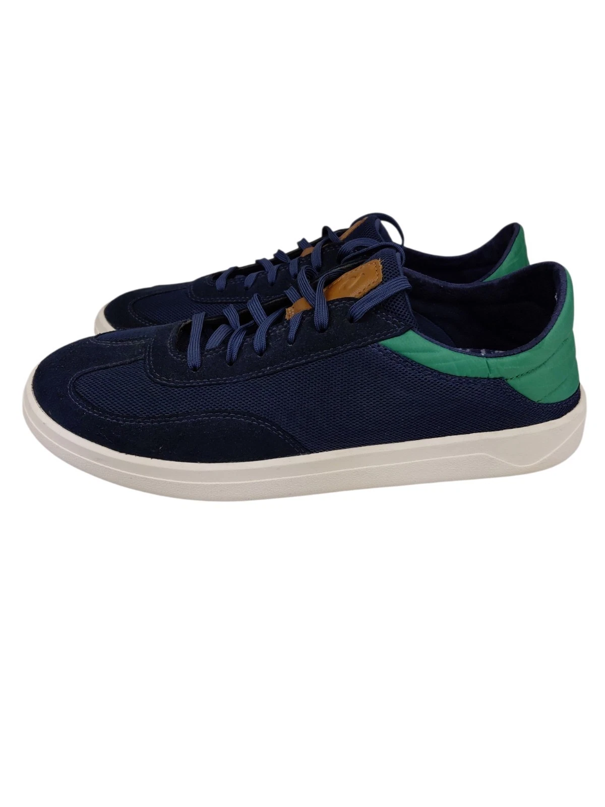 OluKai Punini Court Sneakers Men Size 11 Blue Green Leather Suede Shoes NEW