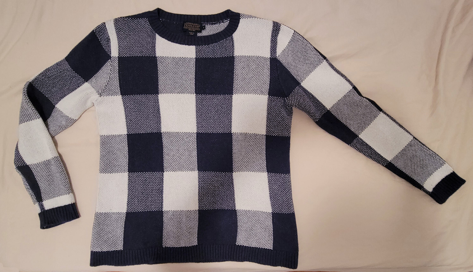 Pendleton 100% Cotton Heavyweight Double Knit Che… - image 1