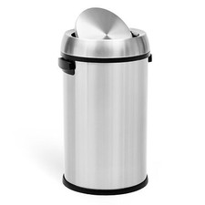 17 Gallon Swing Top Waste Bin Kitchen Trash Can Commercial Round Garbage Can
