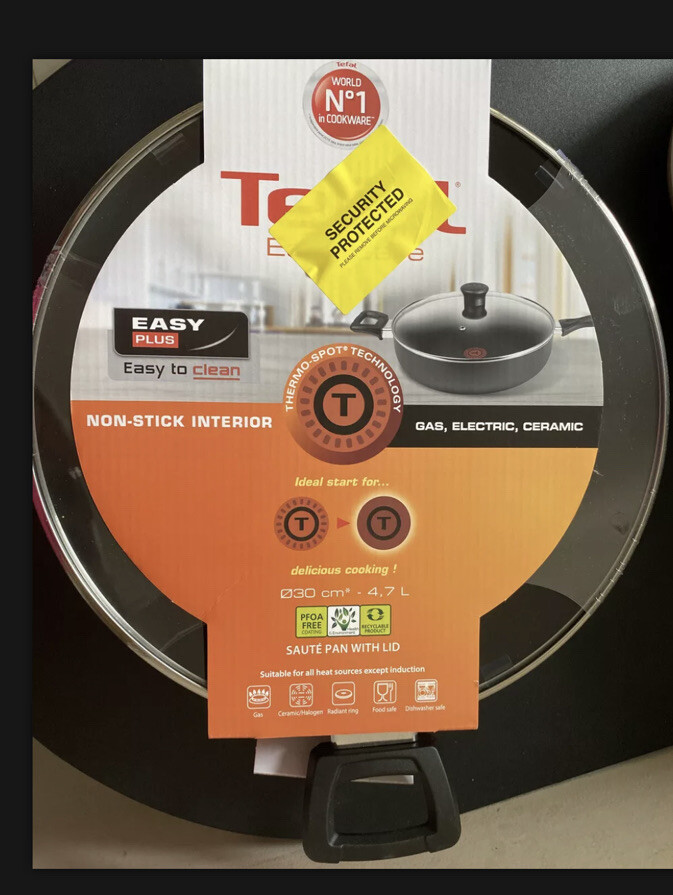 Tefal Saute pan 30cm Easy care jumbo cooker with Glass lid eBay