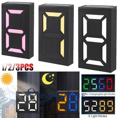 Impermeable Números De Casa Luz Solares Led Placa De Dirección Señal Puerta Lámp