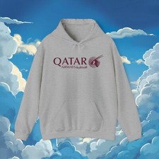 Qatar Airways Sport Grey Color Hoodie Sweatshirt Sizes S M L XL 2XL 3XL