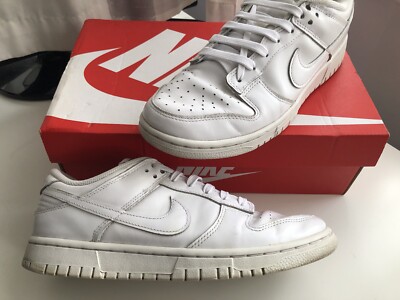 Nike Dunk Low Trainers Sneakers White UK Size (41) Boxed